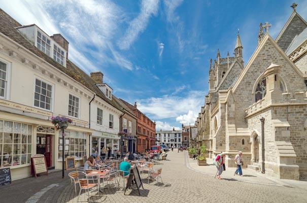 St Thomas' Square in Newport, Medina Valley, Isle of Wight